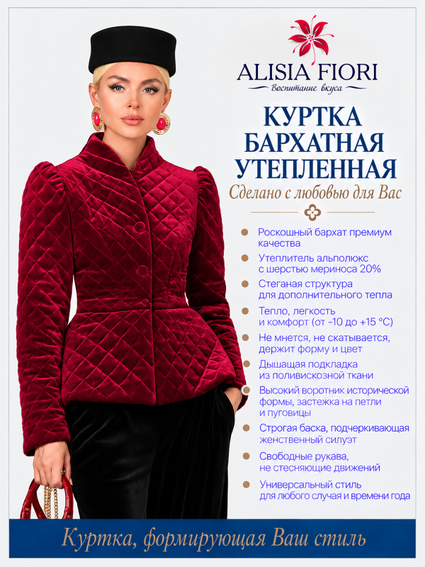 Куртка телогрейка Чайка корд бордовая бархатная утепленная стеганая демисезонная